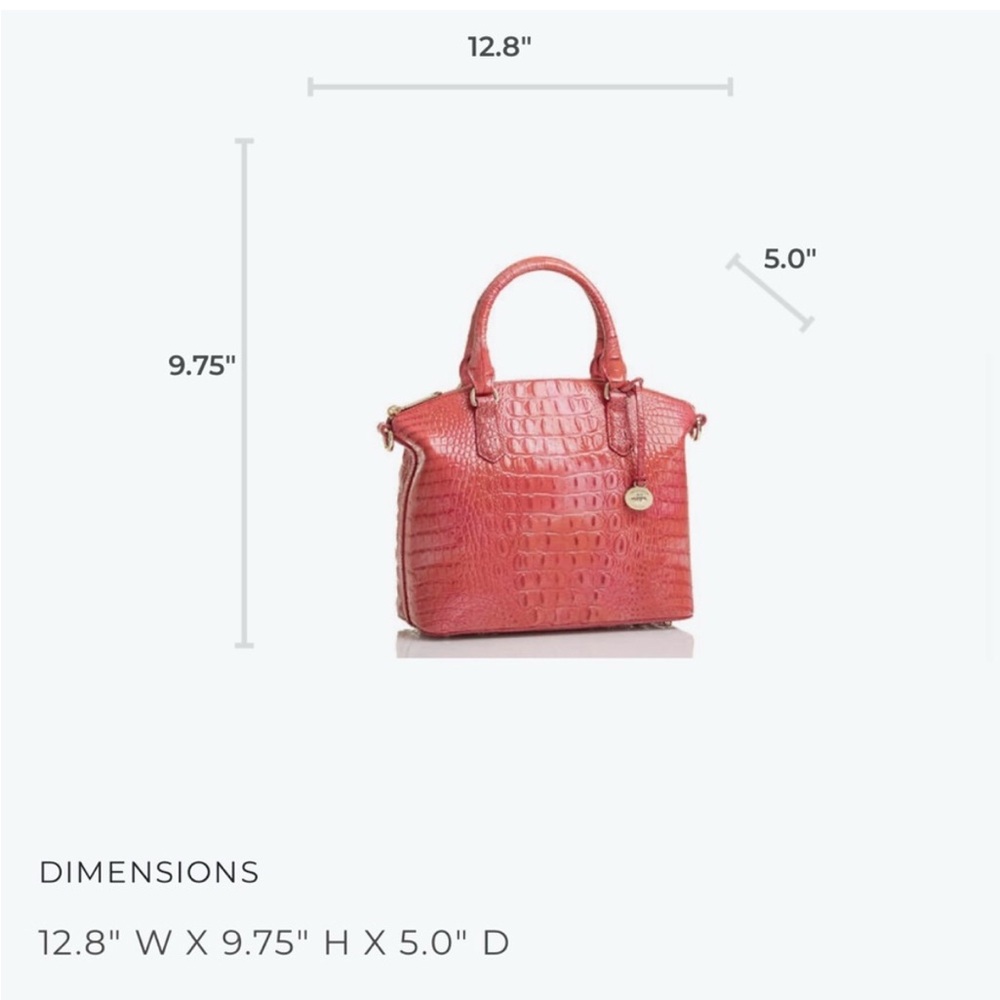 Brahmin Duxbury Satchel Bag Pink/Coral - Picture 13 of 17